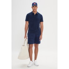 ALTINYILDIZ CLASSICS Erkek Lacivert Standart Fit Normal Kesim Havlu Şort