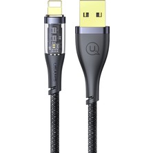 Sipariş Vakti Usams SJ571 USB 8-Pin Lightning Alüminyum Alaşımlı Hızlı Şarj Örgülü (Siyah)