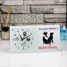 Hediye Vakti Veterinerlere Özel Masa Üstü Cam Saat