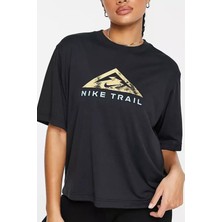 Nike Dri-Fıt Trail Bol Kesim Siyah Kadın Spor Tişört