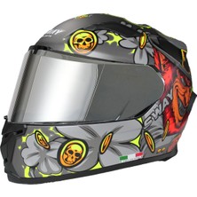 Sway 820 Badboy Ayna Vizör Desenli Full Face Kask