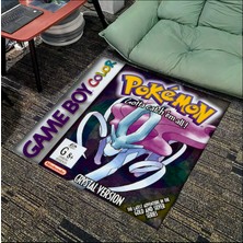 Get Carpet Yıkanabilir Kaymaz Taban Nostaljik Pokemon Desenli Çocuk Genç Odası Oyuncu Halısı