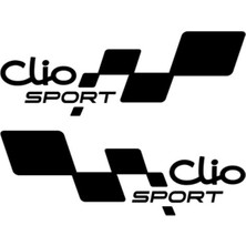 Sticker World Renault Clio Sport Sticker Siyah 30 cm