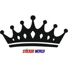 Sticker World Desenli Taç Sticker 15*7 cm Siyah