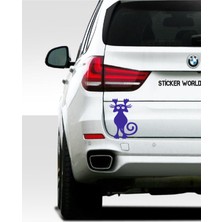 Sticker World Düşen Kedi Sticker 20*12 cm Lacivert