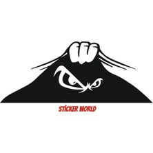 Sticker World Bagajdan Bakan Sinirli Adam 20*8 cm Siyah