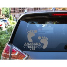 Sticker World Arabada Bebek Var 16*14 cm Gümüş