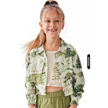 Nk Kids Sivri Yakalı Düğmeli Tek Cepli Büzgü Kollu Kız Çocuk Ceket 4-8 Yaş 36501