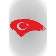 Sticker World Türkiye Bayrak Sticker Kırmızı 15 x 7,5 cm