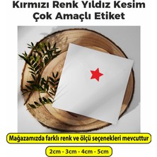 Sb Store Yıldız Kesimli Kırmızı Renkli Çok Amaçlı Etiket (4cm - 500 Adet)