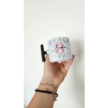 Happy Mountains Isme Özel Kişiye Özel Porselen Özgün Tasarımlı T Kupa Bardak Latte Fincanı