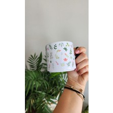 Happy Mountains Isme Özel Kişiye Özel Porselen Özgün Tasarımlı T Kupa Bardak Latte Fincanı