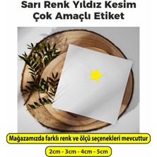 Sb Store Yıldız Kesimli Sarı Renkli Çok Amaçlı Etiket (5cm - 250 Adet)