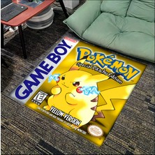 Get Carpet Yıkanabilir Kaymaz Taban Nostaljik Pokemon Desenli Çocuk Genç Odası Oyuncu Halısı