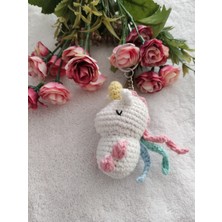 Deren Pecunia Amigurumi Mini Unicorn Oyuncak Anahtarlık, Çanta Süsü ( 6 cm - 1 Adet )