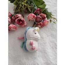 Deren Pecunia Amigurumi Mini Unicorn Oyuncak Anahtarlık, Çanta Süsü ( 6 cm - 1 Adet )