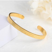 Ayetel Kürsi Yazılı Gold Çelik Bileklik