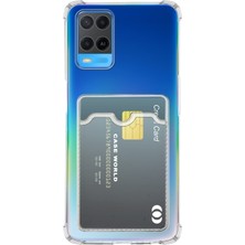 Case World Caseworld Oppo A54 Kapak Kamera Korumalı Kartlıklı Darbe Emici Özellikli Şeffaf Silikon Kılıf