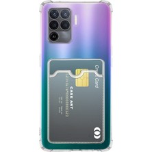 Caseart Oppo A94 Kapak Kamera Korumalı Kartlıklı Darbe Emici Özellikli Şeffaf Silikon Kılıf