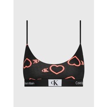 Calvin Klein Kadın Marka Logolu Elastik Bantlı Günlük Kullanıma Uygun Siyah Sütyen 000QF7477E-H1R