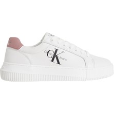 Calvin Klein Kadın Marka Logolu Günlük Kullanıma Uygun Beyaz Sneaker YW0YW00823-02S