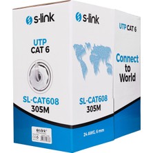 S-Link Sl-Cat608 Cat6 24Awg Cca 305Mt Kablo