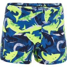 Nabaiji Çocuk Boxer Mayo - Siyah/Neon Sarı - Köpekbalığı Desenli - 500 Fitib