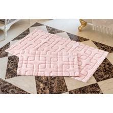 Cotton Box Pamuklu Paspas Seti Fila Pudra 60 x 100 cm+40 x 60 cm