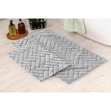 Cotton Box Pamuklu Paspas Seti Zibby Açık Gri 60 x 100 cm+40 x 60 cm