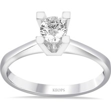 Keops Pırlanta H Renk 0.30 Karat Pırlanta Tektaş Yüzük - Hrd Sertifikalı