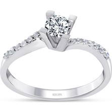 Keops Pırlanta F Renk Toplam 0.39 Karat Pırlanta Tektaş Yüzük