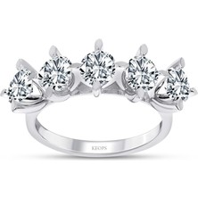 Keops Pırlanta F Renk 1.25 Karat Pırlanta Beştaş Yüzük