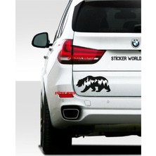Sticker World Doğa Off Road Ayı Sticker Siyah 20 cm