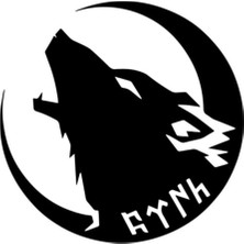 Sticker World Uluyan Kurt Göktürk Sticker 20*20 cm Siyah