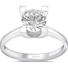 Keops Pırlanta H Renk 1 Karat Pırlanta Tektaş Yüzük - Hrd Sertifikalı