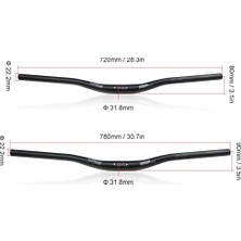 Liangduo Shop Kırmızı 780MM Stili Wake Dağ Bisikleti Gidon Mtb Gidon Mtb Alüminyum Alaşımlı Bisiklet Gidon Bisiklet Yükseltici Bar * (Yurt Dışından)