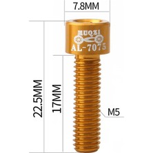 Liangduo Shop Mavi Stil Hssee Resmi Otantik 6 Parçalı Vidalı Yüksek Li Alüminyum Alaşımlı M5 * C Mtb Vidalı Bisiklet Bisiklet Aksesuarları (Yurt Dışından)