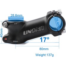 Liangduo Shop 25.4X80MM 17 Gövde Stili Uno Kök Mtb Bisiklet Gidon Ste Derece Ultralight Mtb Güç Bisiklet Masa Dağ Yolu Bicycl Gidon Kök (Yurt Dışından)