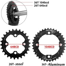 Liangduo Shop 22-36T Stili Için 36T Al Prowheel Mtb Bcd Çift Aynakol 2* Hız Bisiklet Zinciri Yüzük Dağ Bisikleti Aynakol Mtb Aynakol (Yurt Dışından)