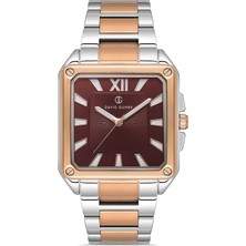 David Guner Kahverengi Kadranlı Rose Gümüş Kaplamalı Erkek Kol Saati