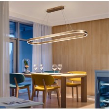 Zr Aydınlatma Gold Oval 90*40CM 3 Işık Rengi, Kumandalı, LED Lamba,sarkıt Avize,modern Aydınlatma,
