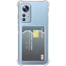 Kzy Xiaomi Mi 12 Lite Kapak Kamera Korumalı Kartlıklı Darbe Emici Özellikli Şeffaf Silikon Kılıf