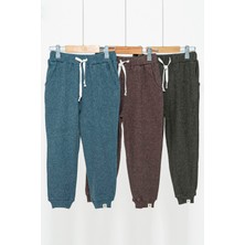For You Kids 3'Lü Mavi Kahve Yeşil Cepli Jogger Set