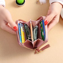 Kecilila Kadın Cüzdan Kore Basit Kare Kadın Cüzdan Kısa Fermuar Küçük Cüzdan Püskül Mini Bozuk Para Cüzdanı Kadın Debriyaj Kart Sahibinin (Yurt Dışından)