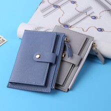 Kecilila Kadın Moda Düz Renk Kredi Kartı Kımlık Kartı Çok Yuvalı Kart Tutucu Bayanlar Rahat Pu Deri Mini Bozuk Para Cüzdanı Cüzdan Kılıf Cep (Yurt Dışından)