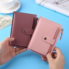 Kecilila Kadın Moda Düz Renk Kredi Kartı Kımlık Kartı Çok Yuvalı Kart Tutucu Bayanlar Rahat Pu Deri Mini Bozuk Para Cüzdanı Cüzdan Kılıf Cep (Yurt Dışından)