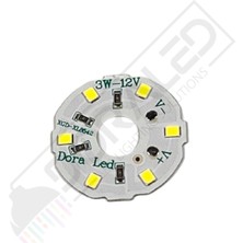 Dora Led 12Volt 3Watt Smd 2835 Ledli Led Modül Beyaz 10mm Delik Çaplı 12V 3W Avize Ledi 30mm(3 Adet)
