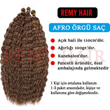 Emos avm Afro Örgüsü Saç - Koyu Kumral 100GR.