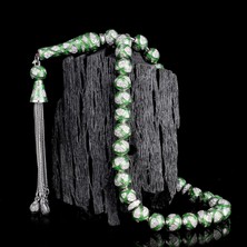 Tesbihsepetim Zirkon Taşlı Yeşil Mineli 925 Ayar Gümüş Tesbih