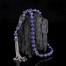 Tesbihsepetim Lacivert Renk Mineli Zirkon Taşlı 925 Ayar Gümüş Tesbih